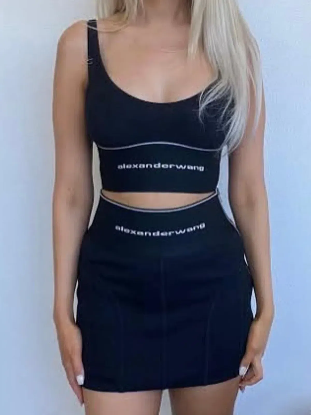 Alexander Wang Bralette and Skirt Set Black Size XS/Au 6 for rent on The Volte - main image