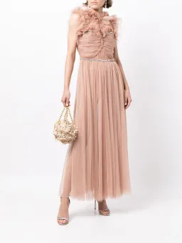 Rachel Gilbert Lou Dress Midi Nude Size 0/Au 6 for rent on The Volte - image 1
