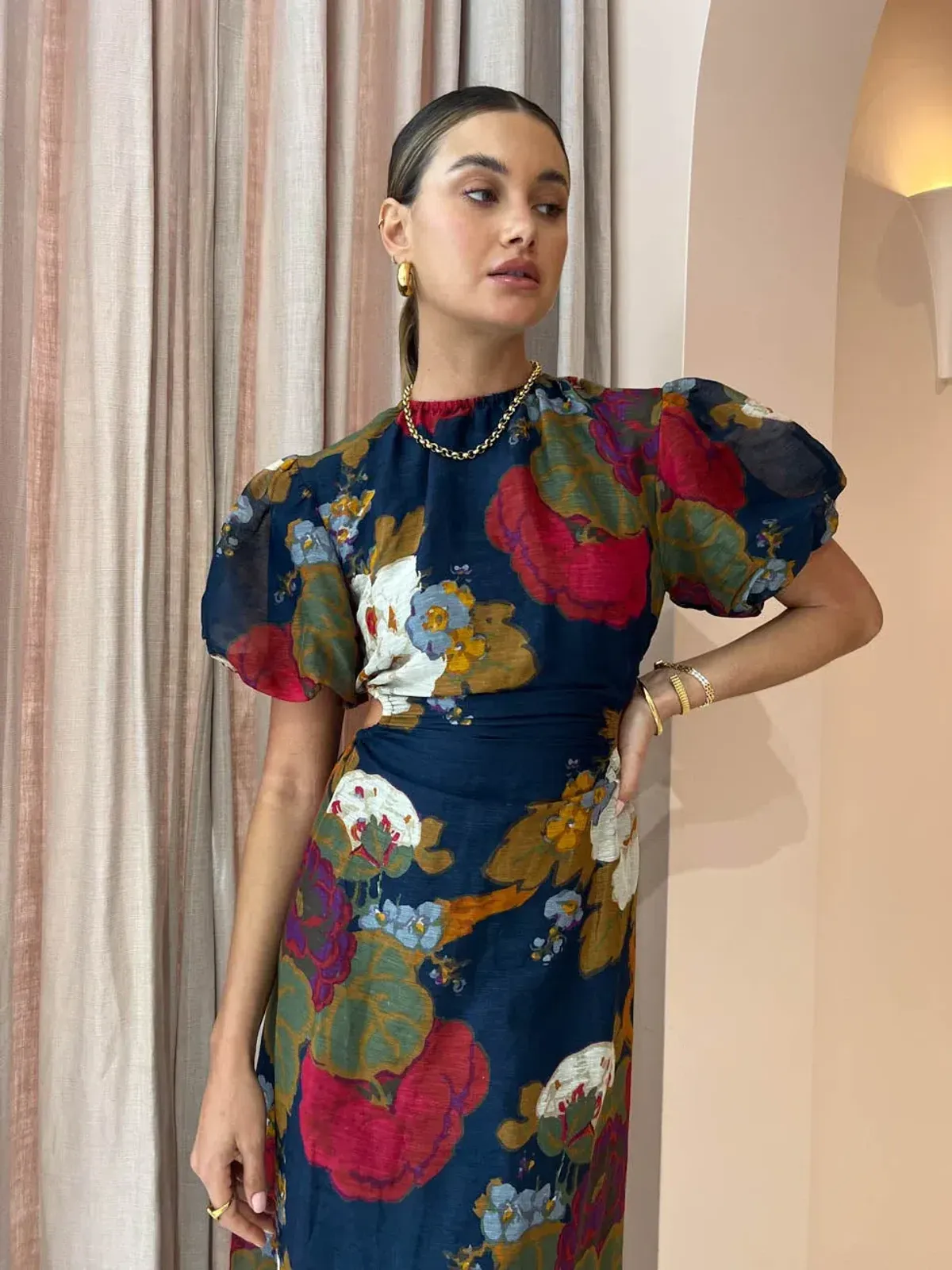 Sir the Label Bonita Puff Sleeve Gown Floral Size 1 / Au 8 - Image 4