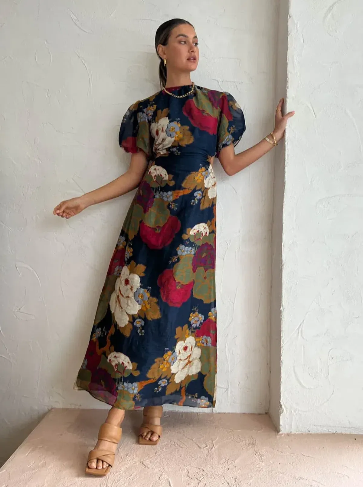 Sir the Label Bonita Puff Sleeve Gown Floral Size 1 / Au 8 - Image 3