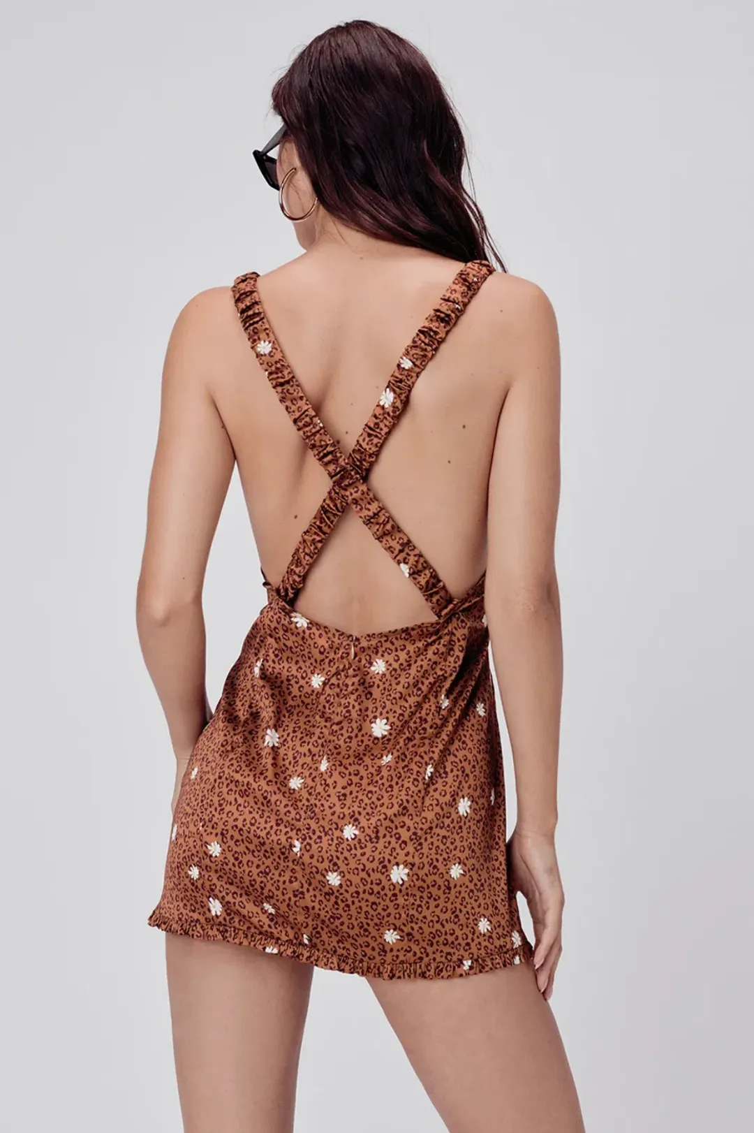 For Love and Lemons Tawney Mini Dress Brown Size 6 for rent on The Volte - main image