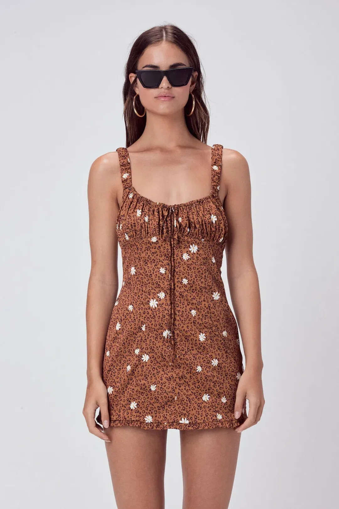 For Love and Lemons Tawney Mini Dress Brown Size 6 for rent on The Volte - main image