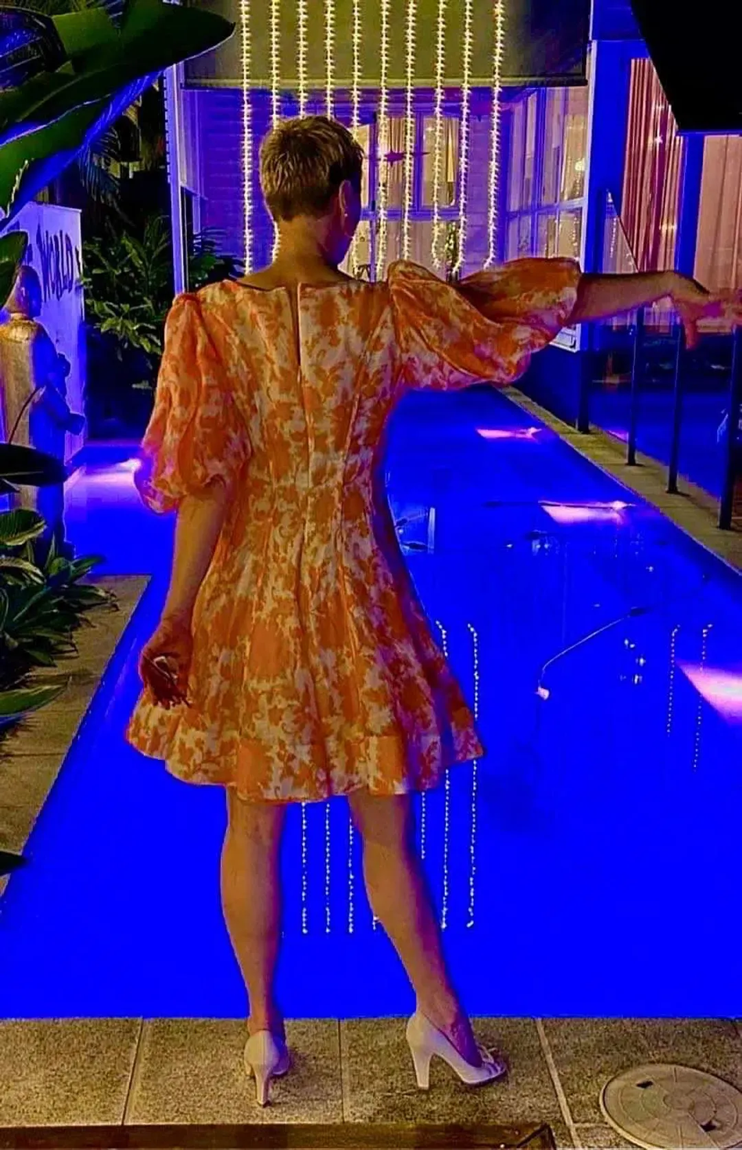 Zimmermann Postcard Puff Sleeve Flared Mini Dress Orange Tonal Floral AU14 (22:11) for rent on The Volte - main image