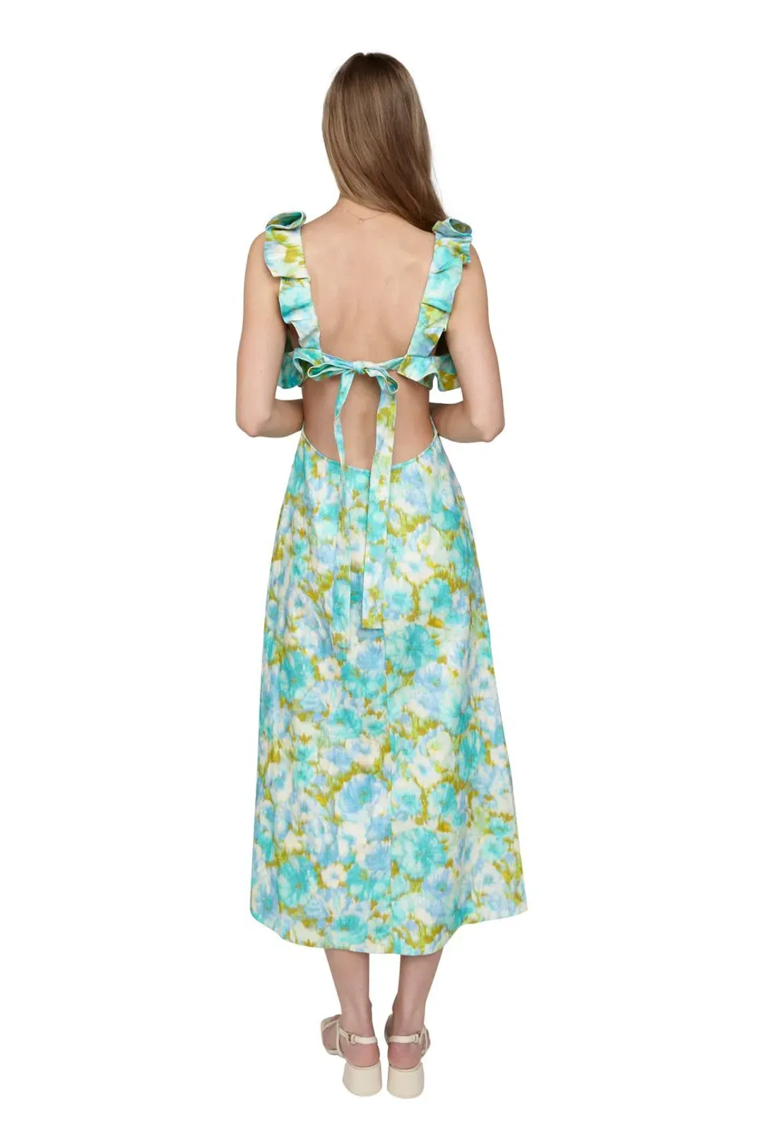 Zimmermann High Tide Frilled Midi Dress Floral Size 1 / Au 10 for rent on The Volte - main image