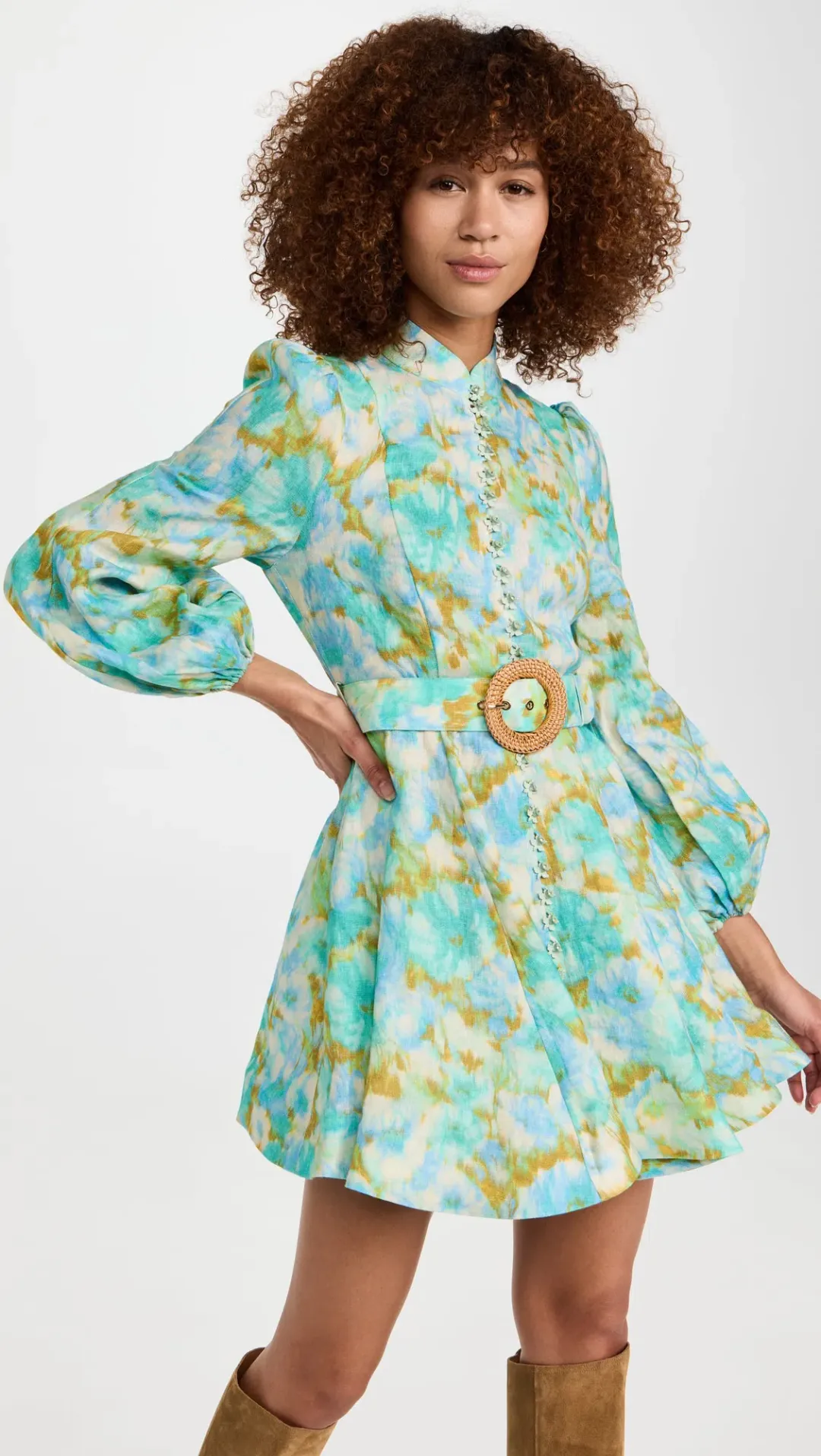 Zimmermann High Tide Buttoned Mini Dress Floral Size 1 / Au 10 for rent on The Volte - main image