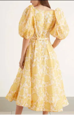 Zimmermann Postcard Puff Sleeve Midi Dress in Yellow AU14 (22:12) for rent on The Volte - image 6