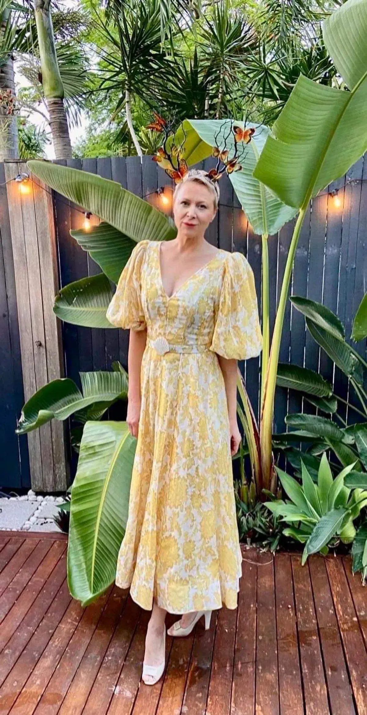 Zimmermann Postcard Puff Sleeve Midi Dress in Yellow AU14 (22:12) for rent on The Volte - main image