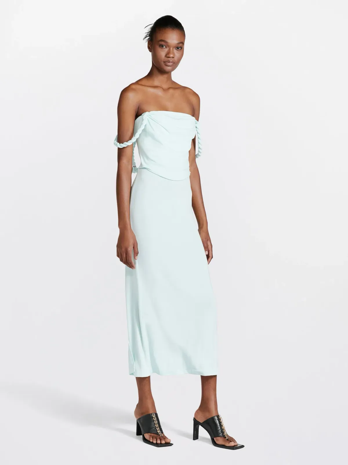 Dion Lee Rope Drape Dress in Clear Blue Size 8 - Image 2