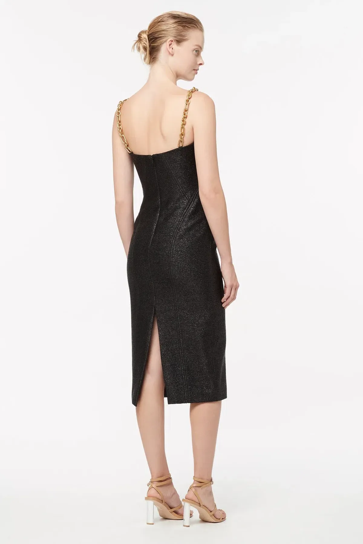 Manning Cartel Neo Classic Midi Dress with Chain Straps Black Size 12 - Image 2
