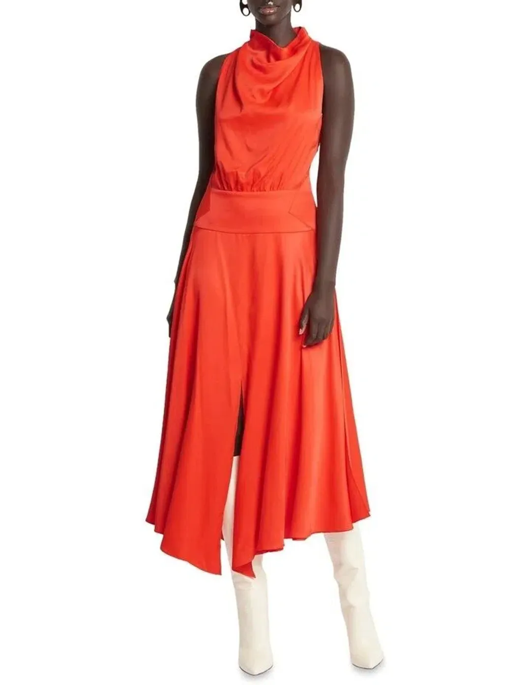 Sass & Bide Past Lives Cowl Neck Midi Dress Orange Size 10 for rent on The Volte - main image