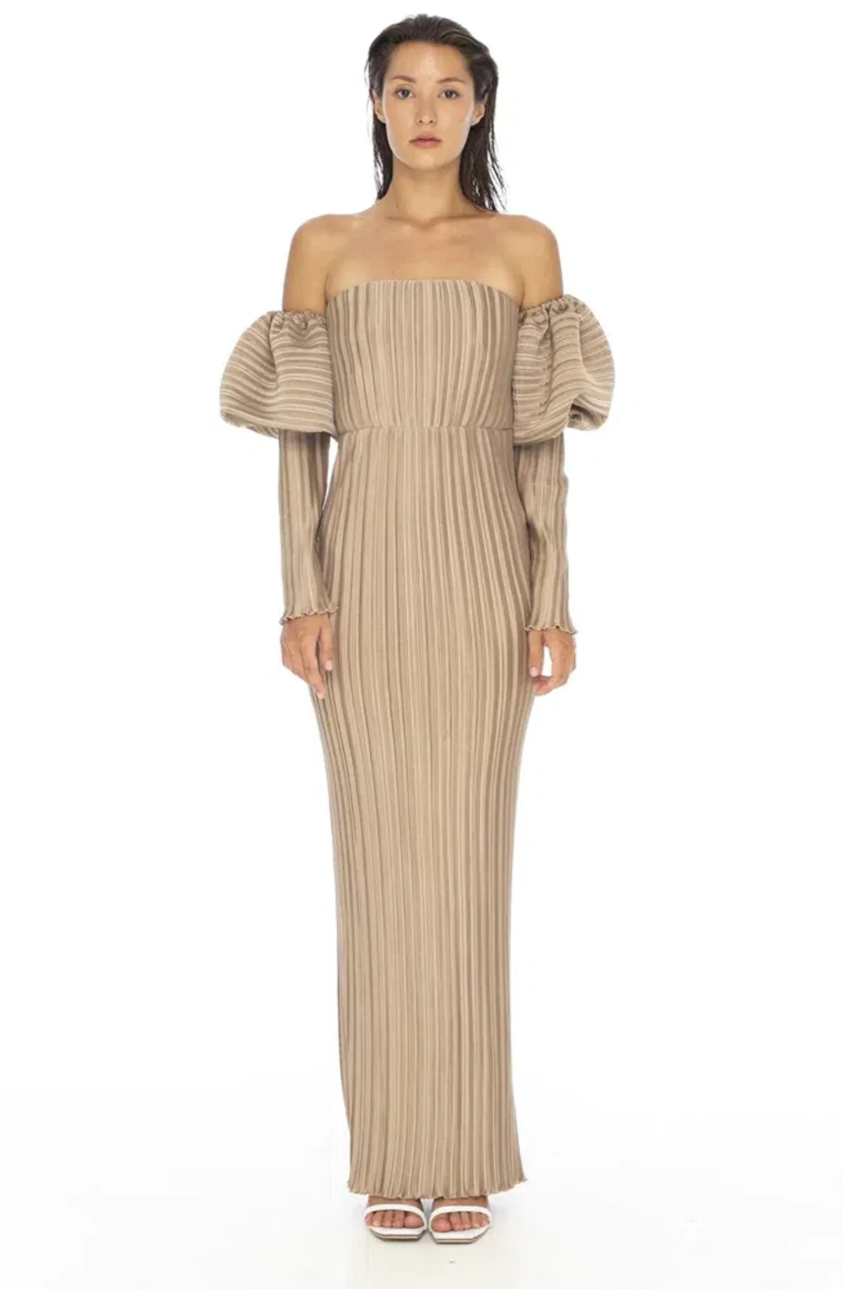 L'Idee Sirene Dress Beige Size 8 - Image 1