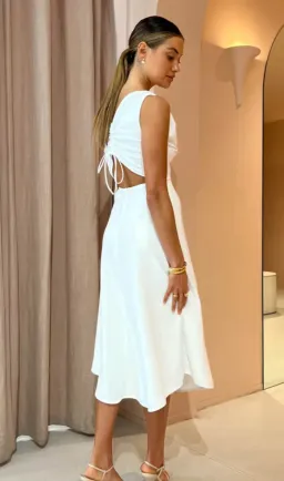 One Fell Swoop Marni Midi Dress in Pulsar White Size 10 for rent on The Volte - image 3