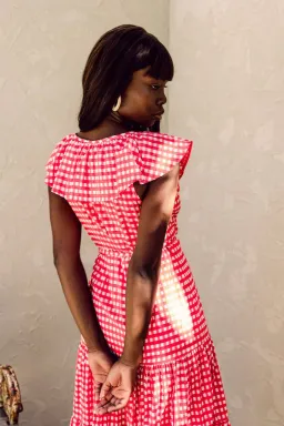 Bird and Kite Juni Wrap Dress Calypso Gingham Size XL / Au 14 for rent on The Volte - image 4