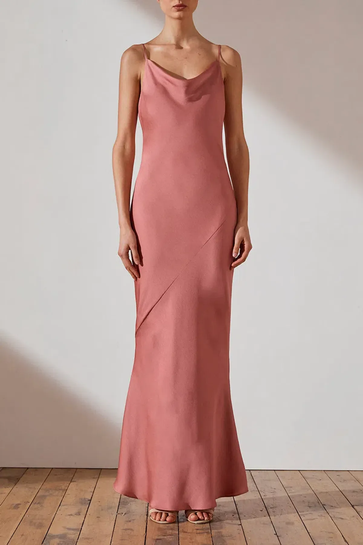 Shona Joy Luxe Bias Cowl Slip Dress Rose Size 10 - Image 1