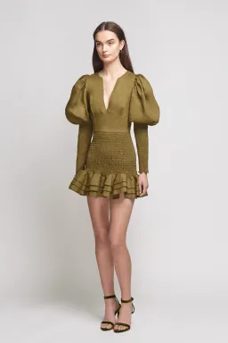 Joslin Studio Morgan Linen Mini Dress Camo Size 10 for rent on The Volte - image 2