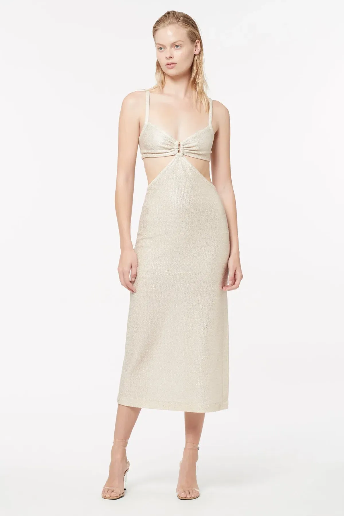 Manning Cartell Total Eclipse Cut Out Dress Soft Gold Size 12 for rent on The Volte - main image