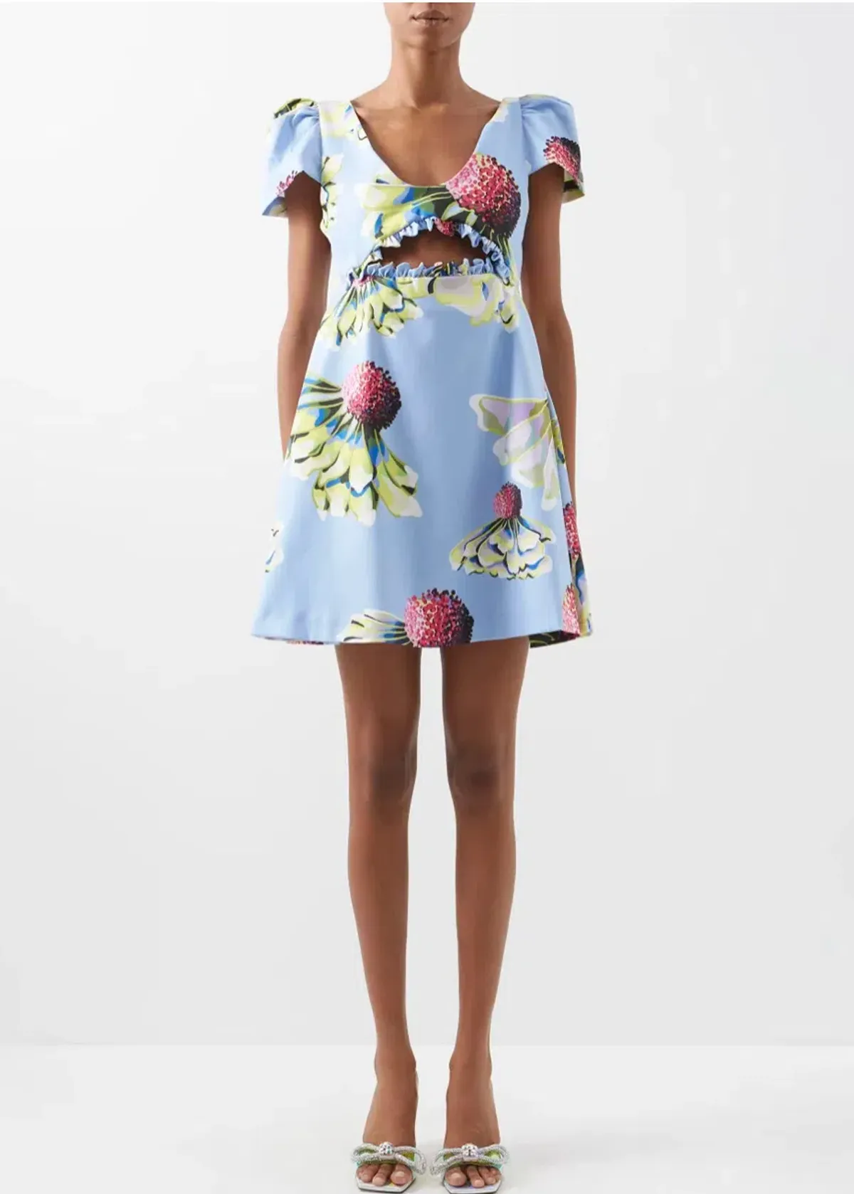 Kika Vargas Judith Tafffeta Dress Floral Print Size XS / AU 6 - Image 1