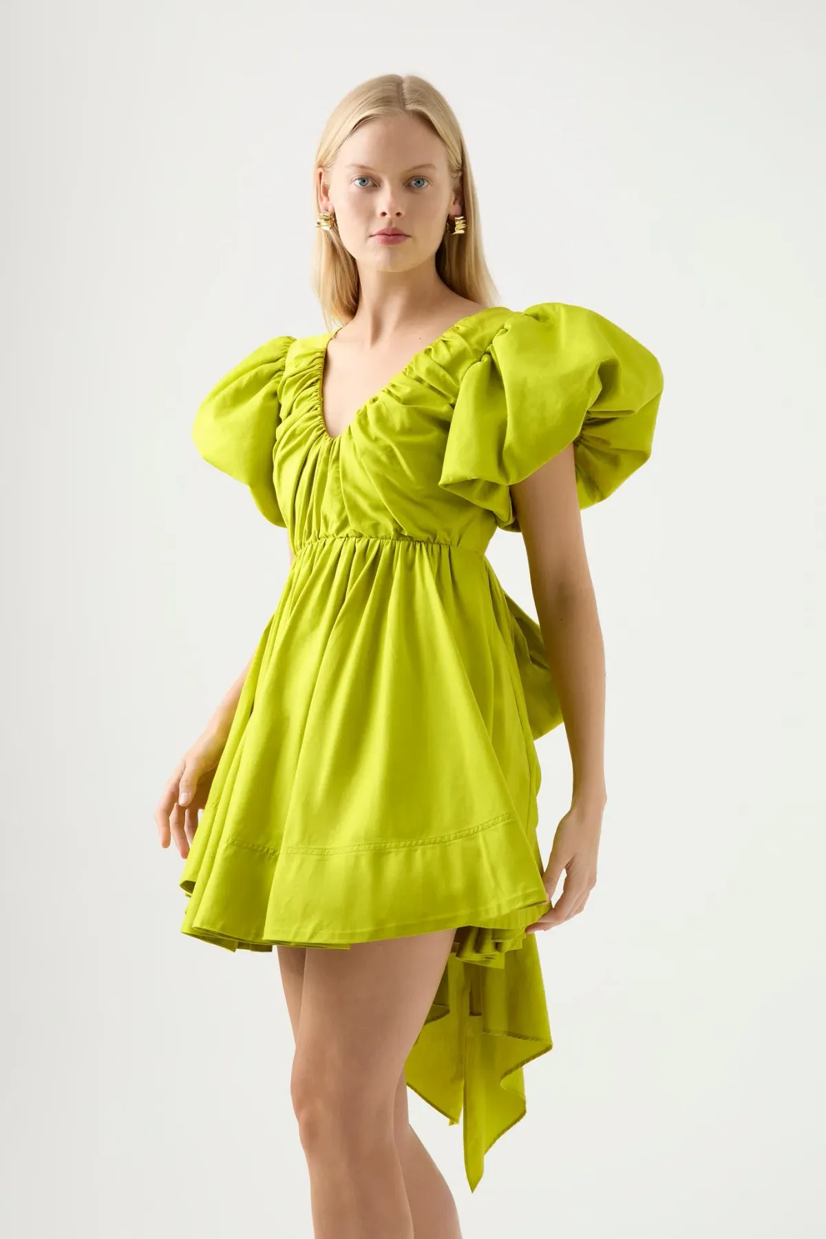 Aje Gretta Bow Back Mini Dress Green Size 8 - Image 3