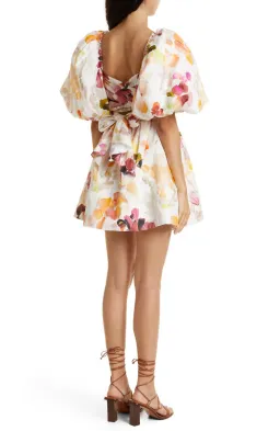Aje Dassia Puff Sleeve Mini Dress Floral Size 8 for rent on The Volte - image 2