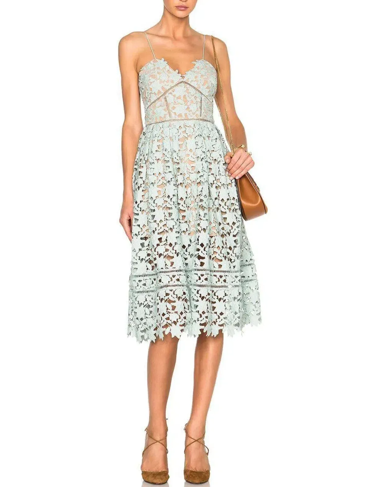 Self Portrait Azalea Midi Dress Mint Size 14 - Image 2
