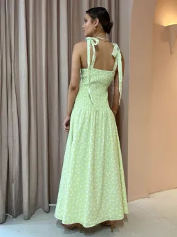 Issy Adore Dress in Key Lime Dot Print Size 10 for rent on The Volte - image 3