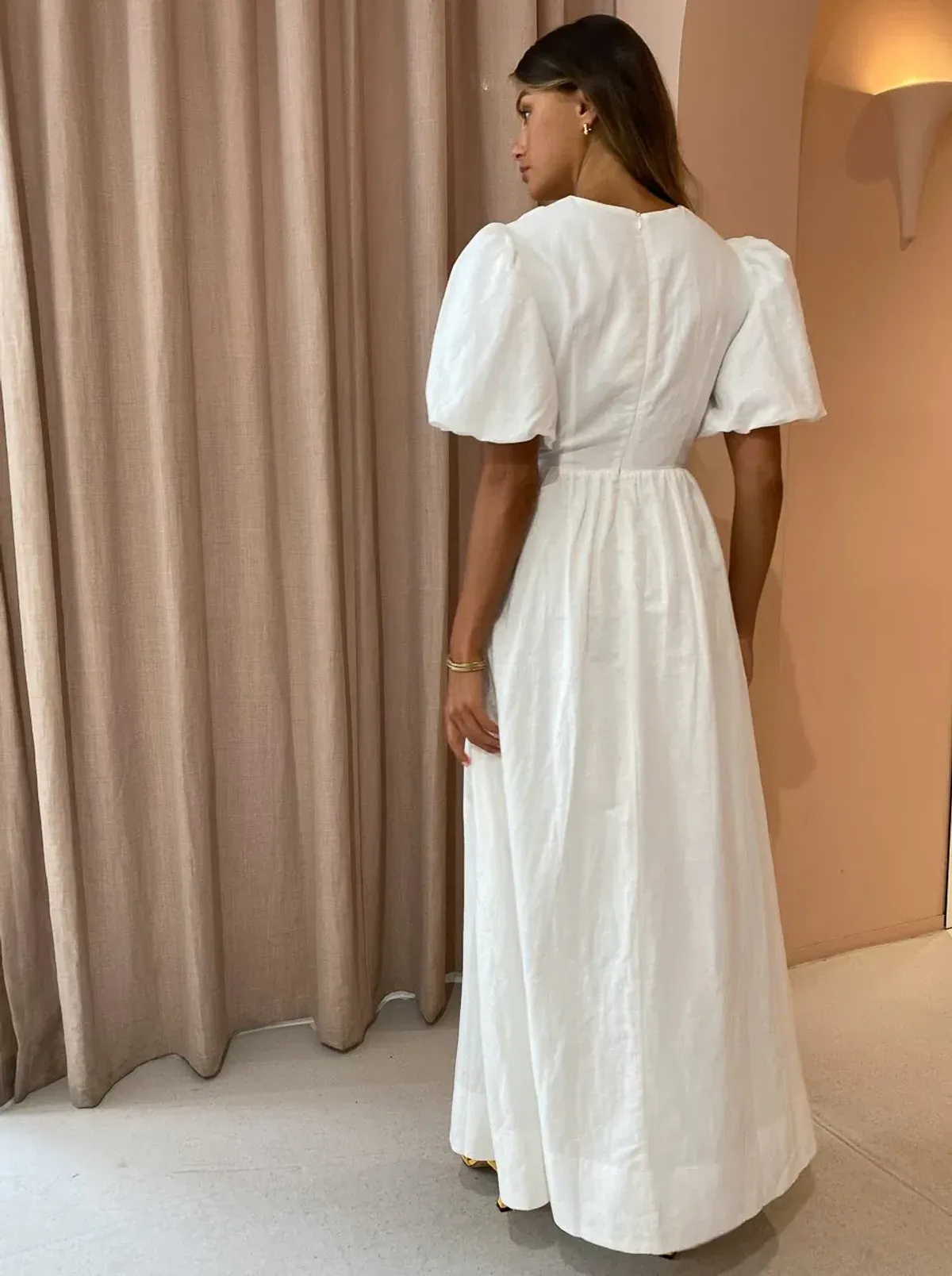 By Nicola Dahlia Ring Detail Maxi Dress in White Size 8 - Image 3