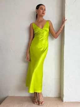 Ginia Sonia Maxi Dress in Electric Lime Size M / Au 10 for rent on The Volte - image 1