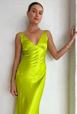 Ginia Sonia Maxi Dress in Electric Lime Size M / Au 10 for rent on The Volte - image 2
