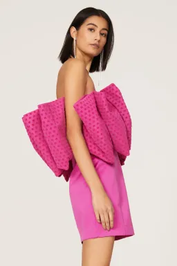 Rotate By Birger Christensen Natalie Bow Dress Pink Size 10 for rent on The Volte - image 2