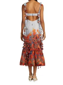 Zimmermann Wild Botanica Printed Petal Midi Dress in Wildflower Size 1 / Au 10 for rent on The Volte - image 3
