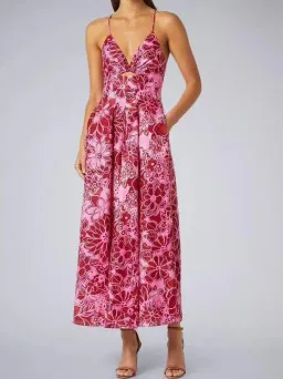 Scanlan Theodore Silk Cotton Strappy Dress Pink Size 6 / XS for rent on The Volte - image 1