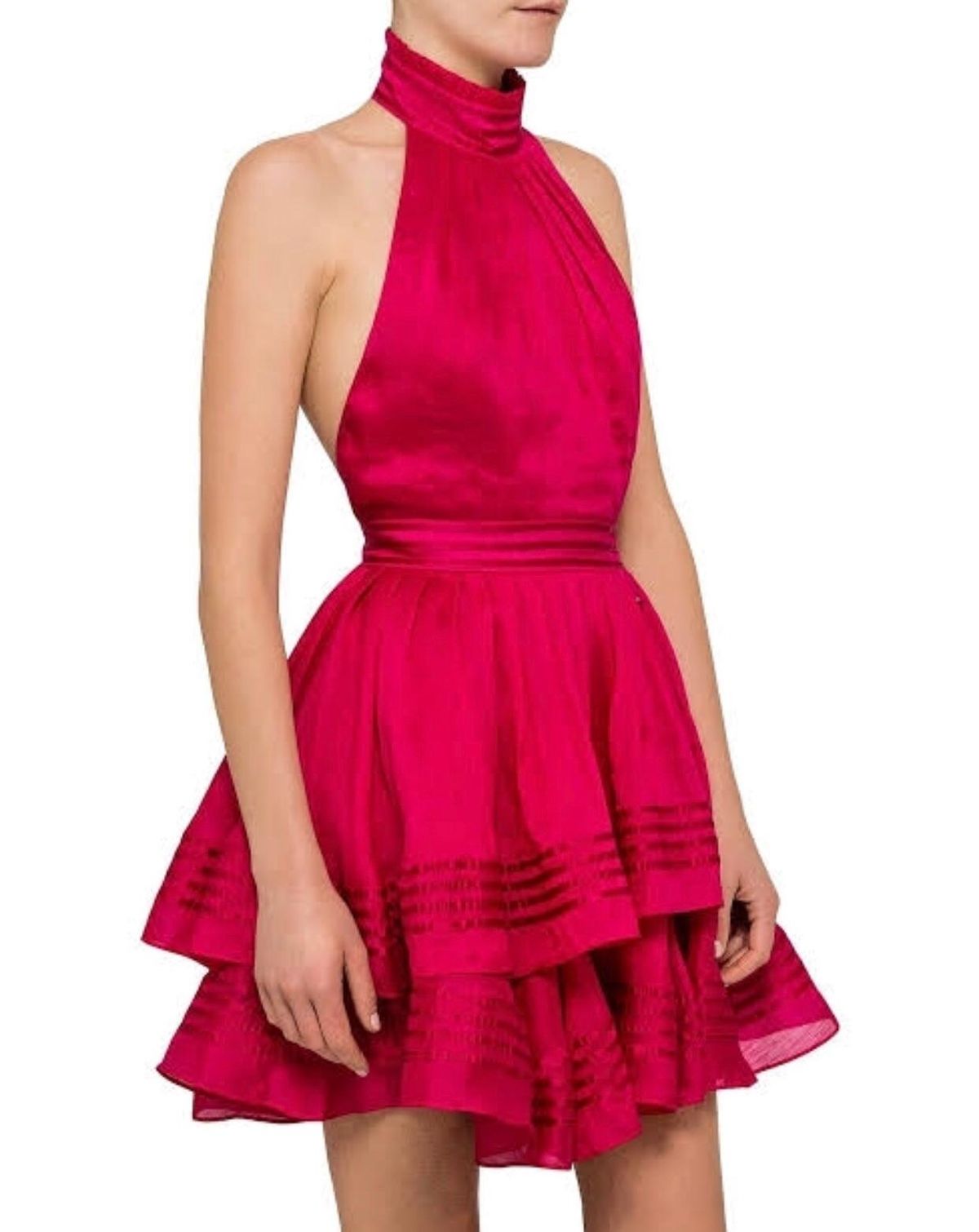 Aje Florentine Mini Dress Magenta Pink 12 for rent on The Volte - main image