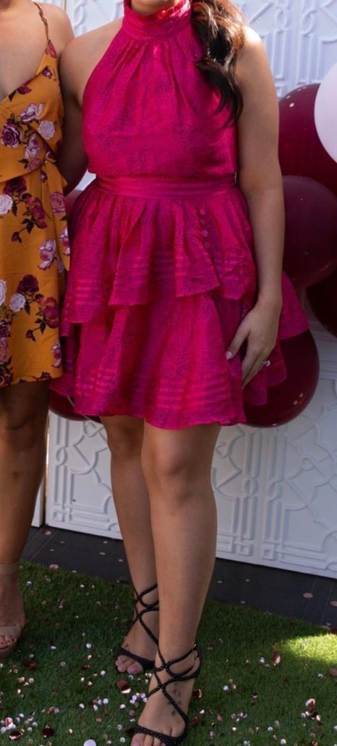 Aje Florentine Mini Dress Magenta Pink 12 for rent on The Volte - main image
