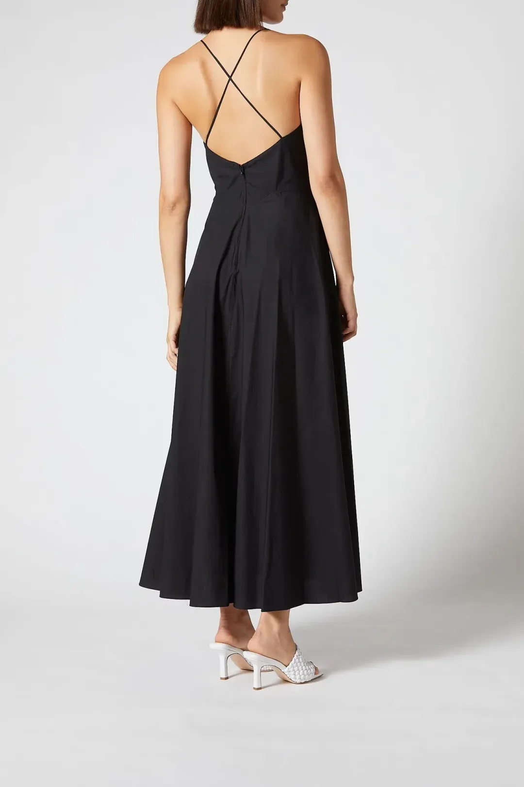 Scanlan Theodore Cotton Strappy Dress Black Size 6 / XS for rent on The Volte - main image