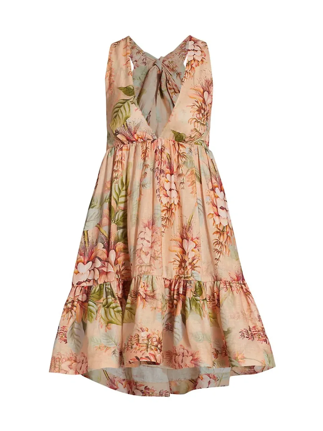 Zimmermann Candescent Plunge Neck Mini Dress Floral Size 2 /Au 12 for rent on The Volte - main image