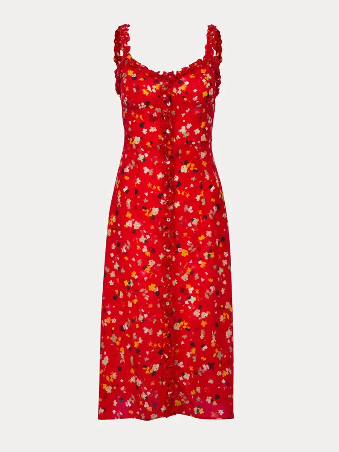 Realisation Par Juliet Midi Dress Red Floral Size L /Au 12 for rent on The Volte - main image