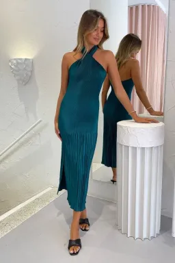 Lidee Soiree Halter Gown Teal Green Size 12 for rent on The Volte - image 3