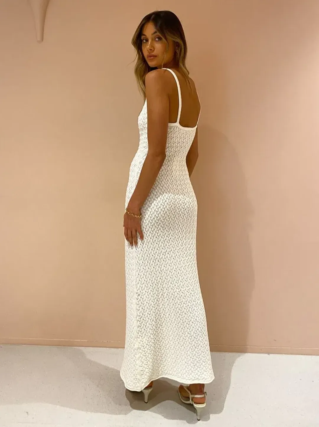 Bec & Bridge Effie White Knit Dress White Size 6 for rent on The Volte - main image