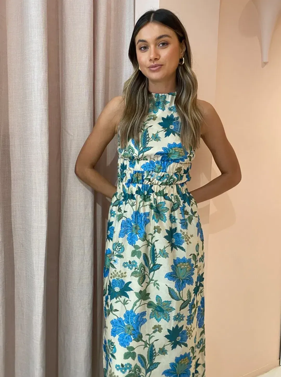 Sir the Label Celia Cross Back Gown in Marguerite Print Size 8 for rent on The Volte - main image