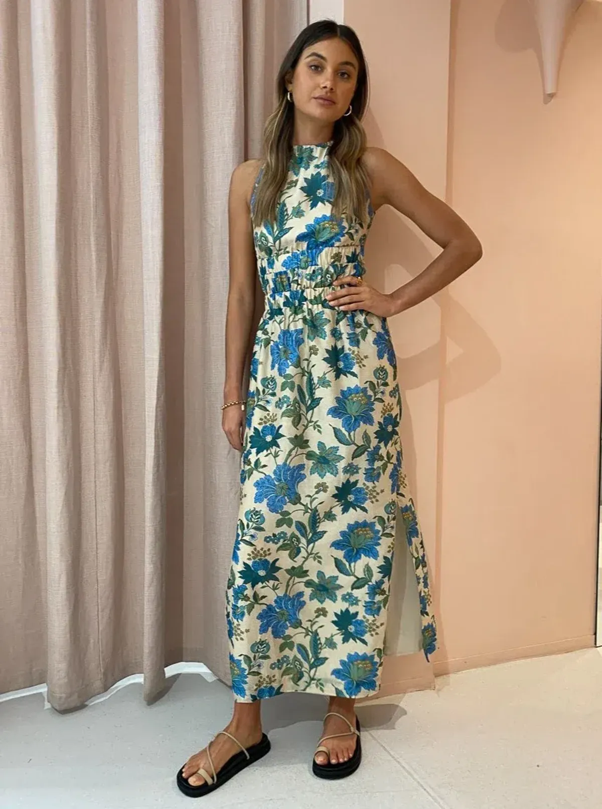 Sir the Label Celia Cross Back Gown in Marguerite Print Size 8 - Image 1