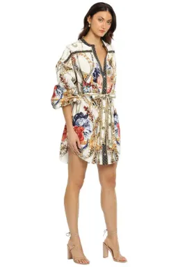 Camila Blouson Sleeve Shirt Dress Reign Supreme Print Size S/AU 6 for rent on The Volte - image 3