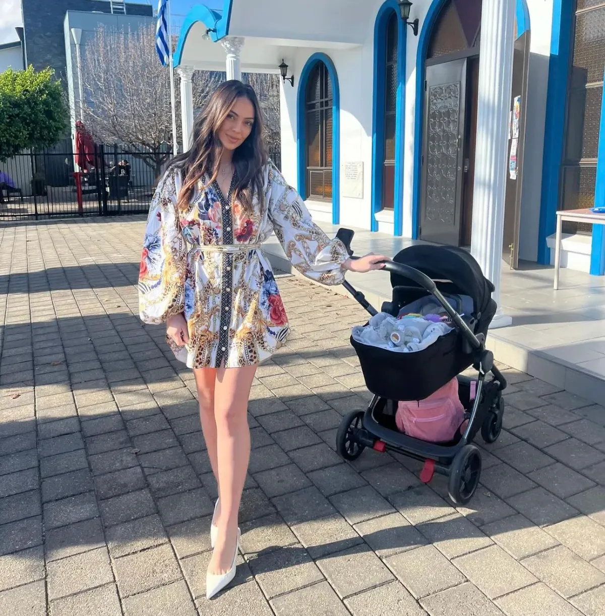 Camila Blouson Sleeve Shirt Dress Reign Supreme Print Size S/AU 6 for rent on The Volte - main image