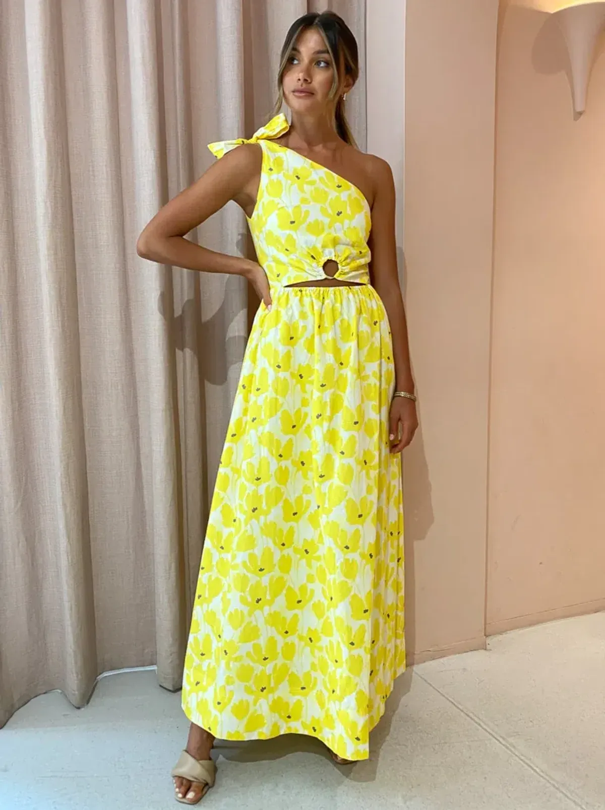 By Nicola Dahlia Dress Yellow Floral Size 10 for rent on The Volte - main image