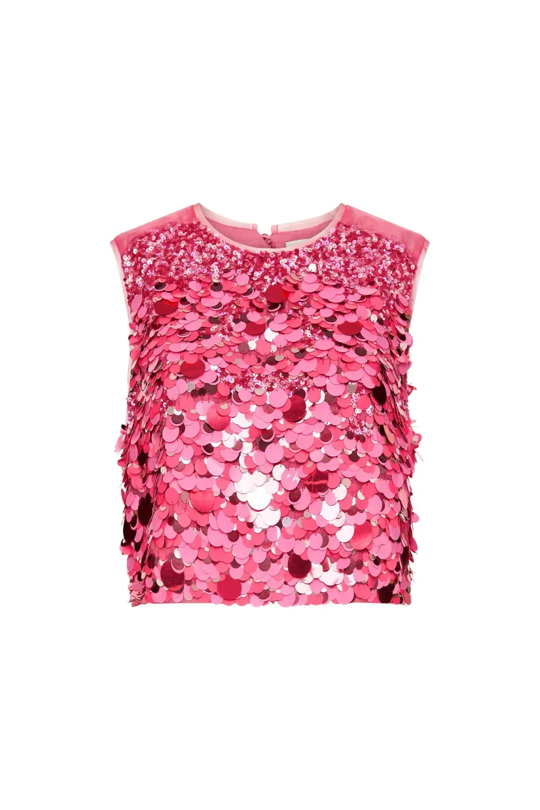 Aje Celeste Sequin Shell Top Pink/Red Size 12 for rent on The Volte - main image