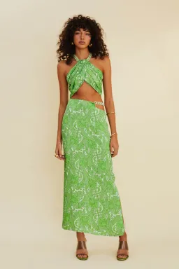 Suboo Orbit Cutout Midi Halter Dress Size S/Au 8 for rent on The Volte - image 1