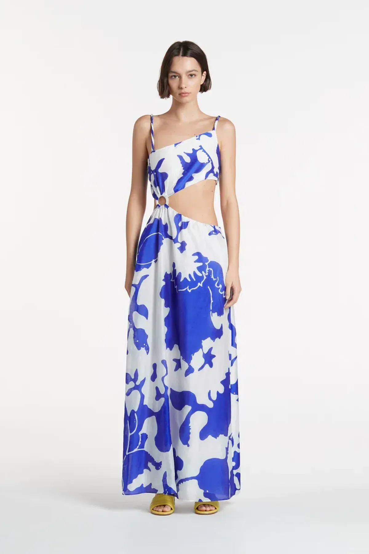 Sir the Label Vivi Asymmetrical Cut Out Maxi Dress Merce Abstract Print Size 4 / AU 14 for rent on The Volte - main image