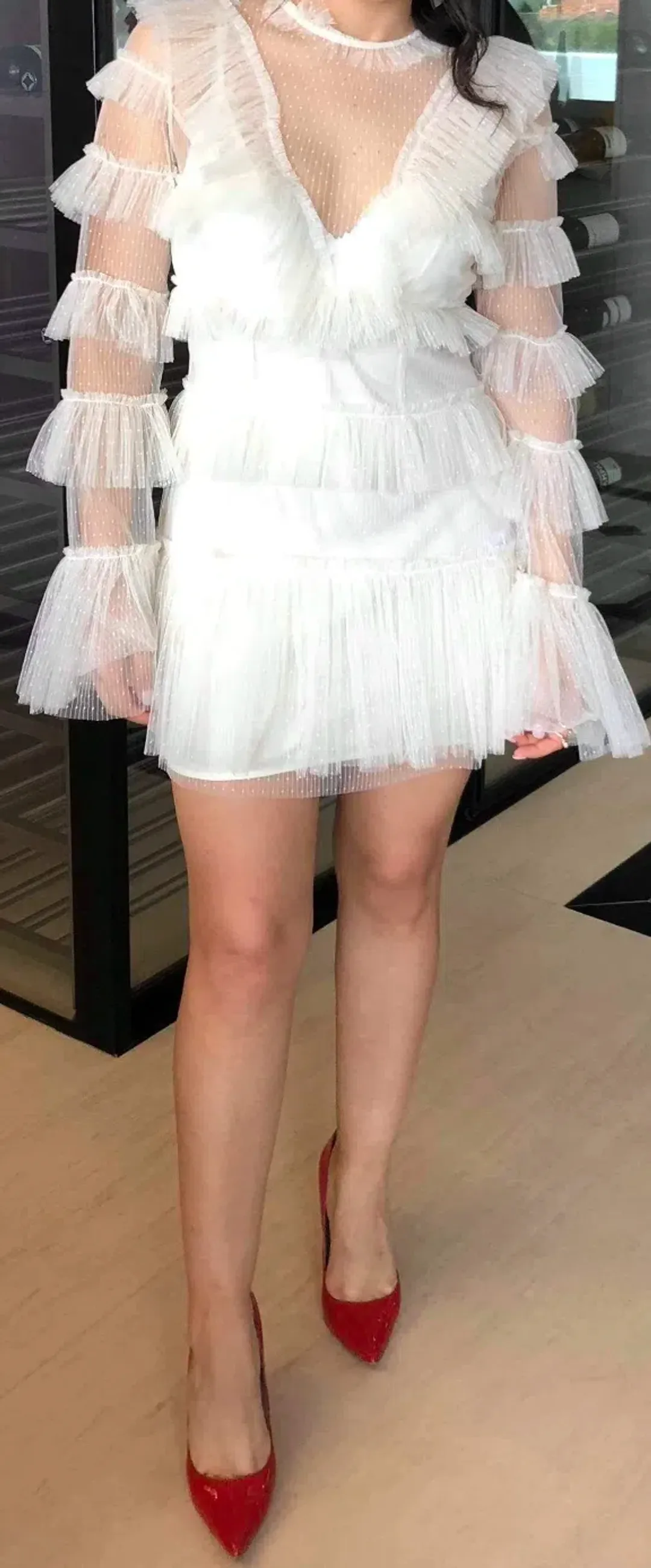 Alice McCall The Zen Mini Dress Cream Size 8 for rent on The Volte - main image