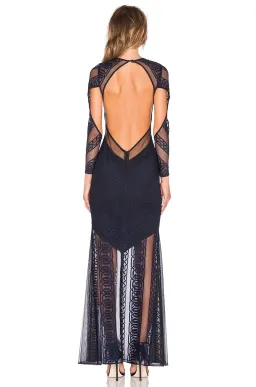 Shona Joy Ambrosia Backless Maxi Dress Navy Size M / AU 10 for rent on The Volte - image 3