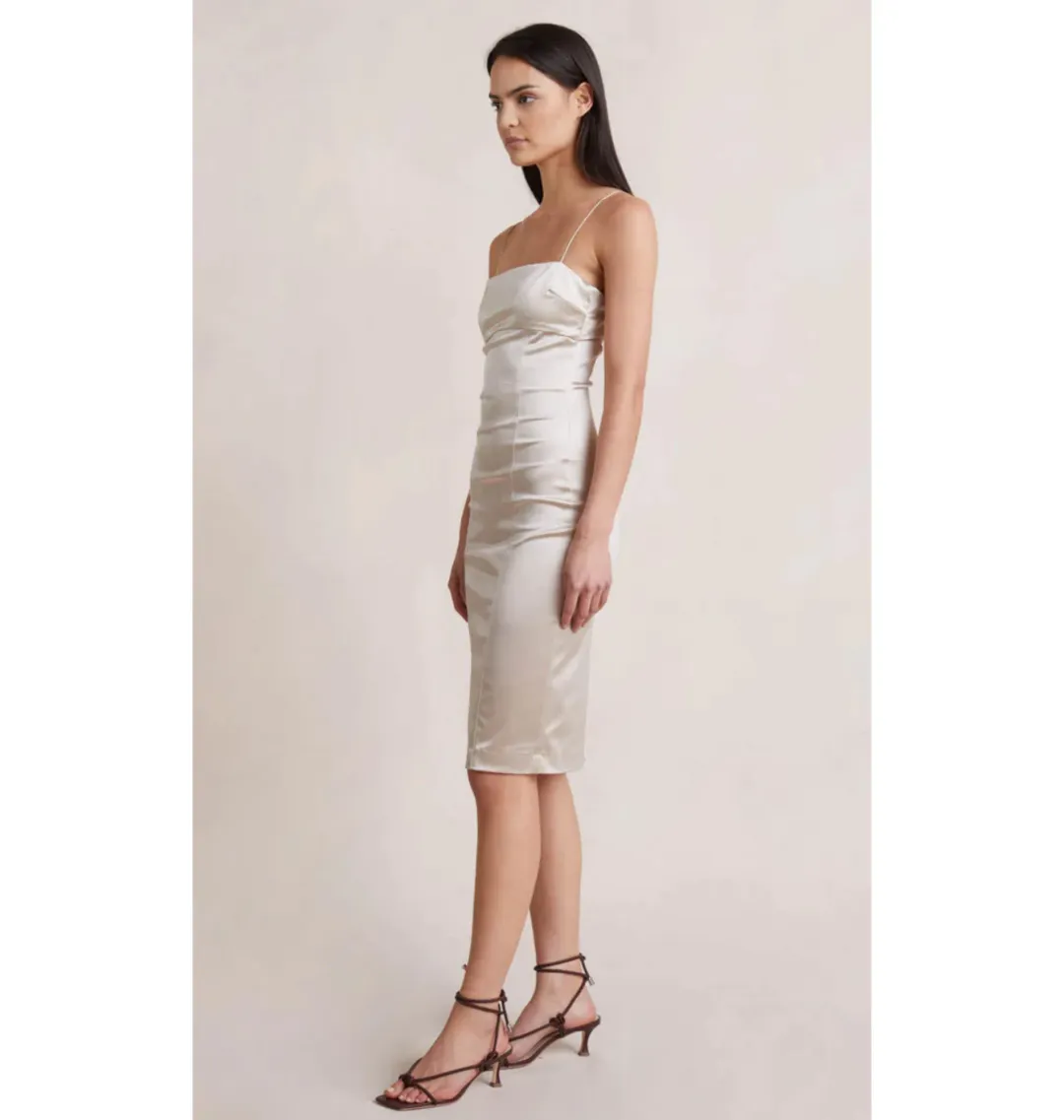 Bec & Bridge Heather Midi Dress Champagne Size S / AU 8 for rent on The Volte - main image