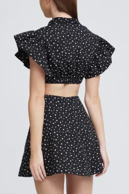 Significant Other Martine Mini Dress Black/Cream Polka Size 10 for rent on The Volte - image 3